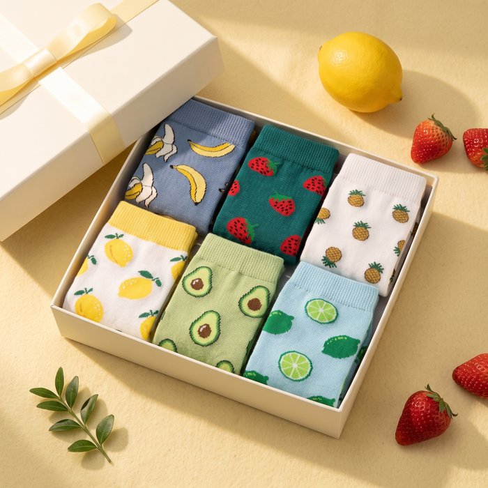 Hedelmä socks gift box with fruit-print socks