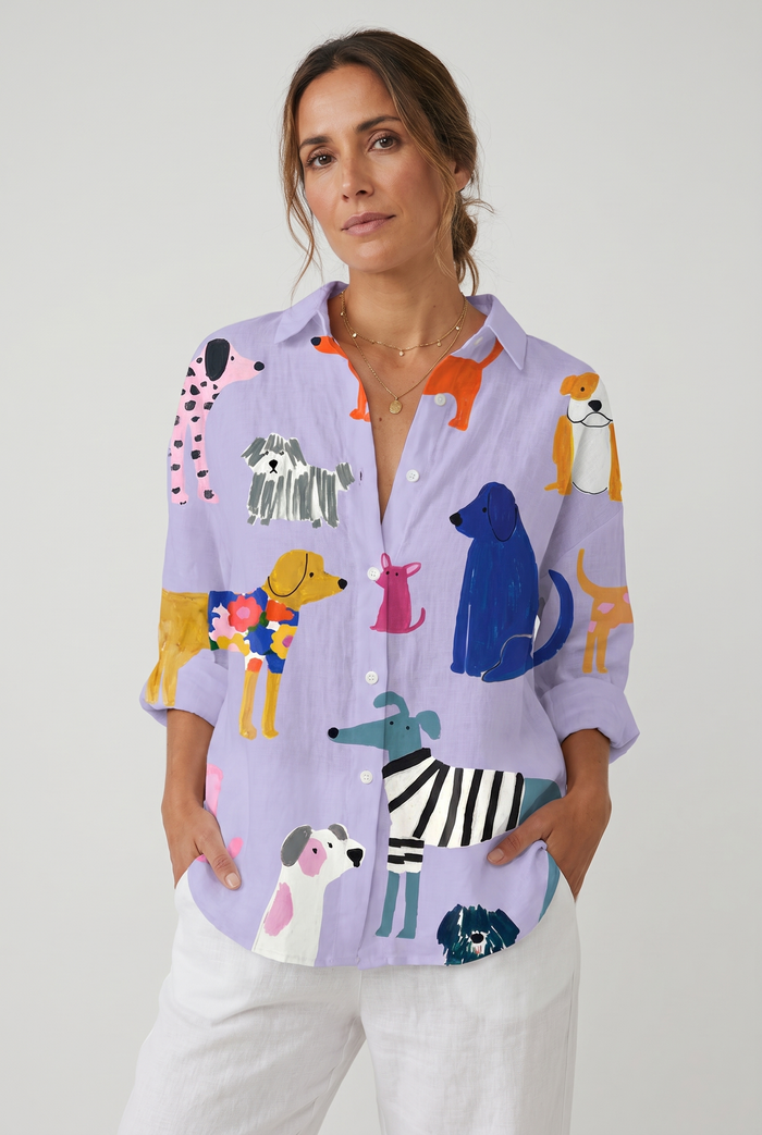 Helena | Blouse Lightness Print Dogs