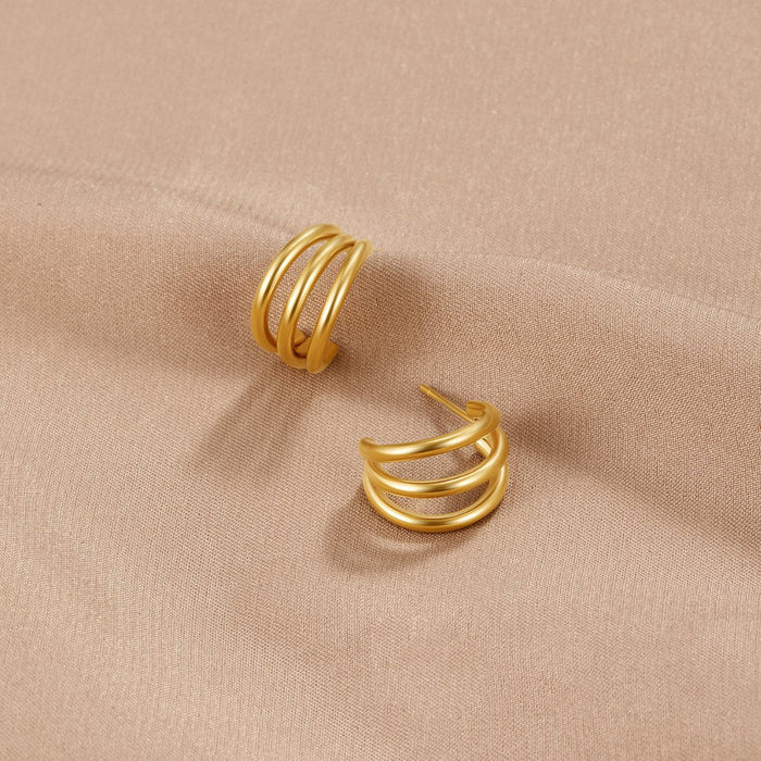 Helena | Gold-Plated Hoop Mini Earrings with Structure