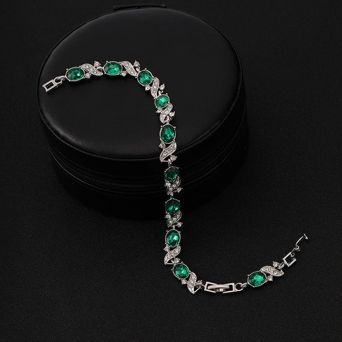 Helena | Silver Bracelet with Emeralds