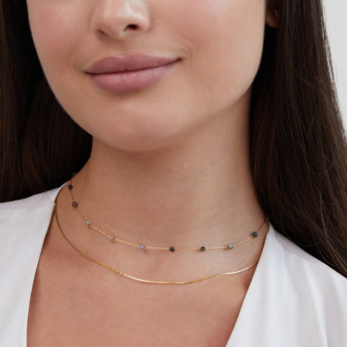 Helga | Double Layer Necklace with Color Small Details
