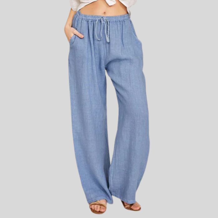 Heli - Wide-Leg Drawstring Trousers