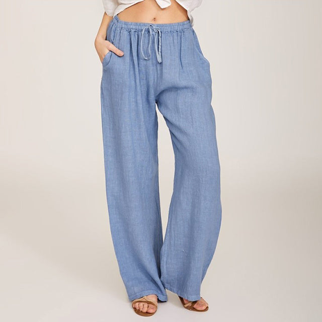 Heli - Wide-Leg Drawstring Trousers