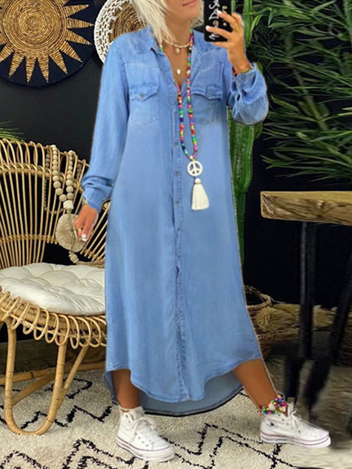 Helmi - Relaxed Denim Shirt Dress