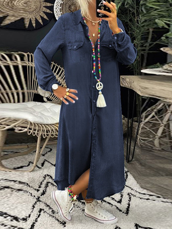 Helmi - Relaxed Denim Shirt Dress