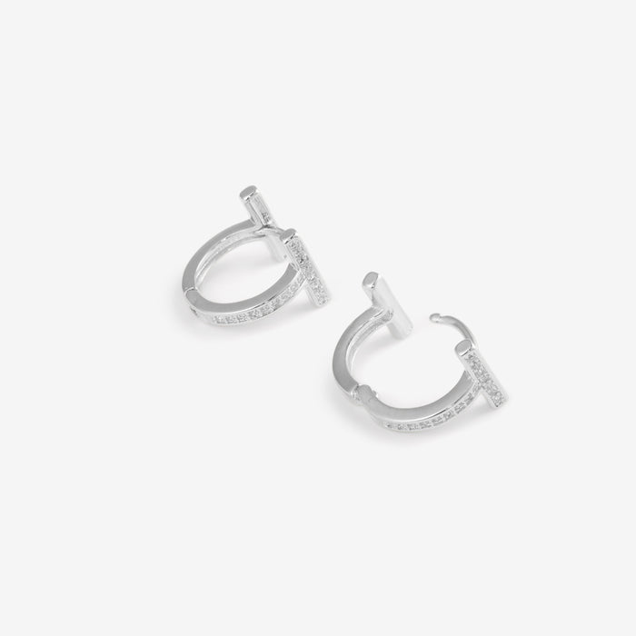 Helmi | Silver Stone T Hoops