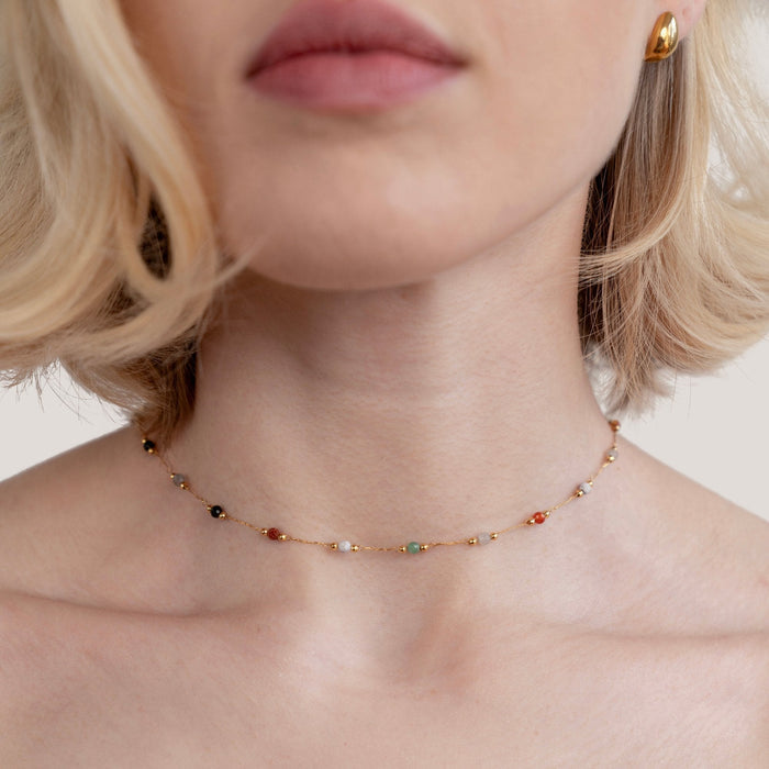 Helmina | Gold-Plated Chain with Enameled Details