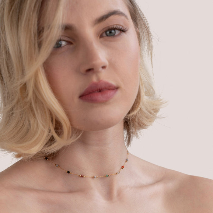 Helmina | Gold-Plated Chain with Enameled Details