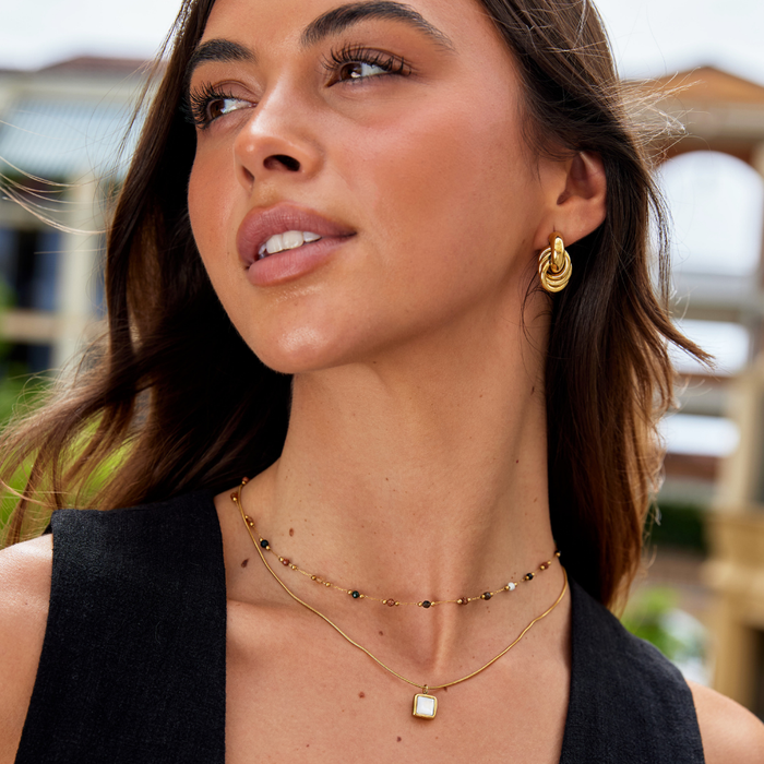 Helmina | Gold-Plated Chain with Enameled Details