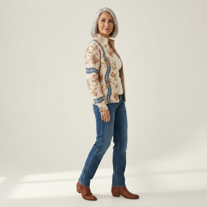 Hilja - Rose Vine Zip-Through Bomber