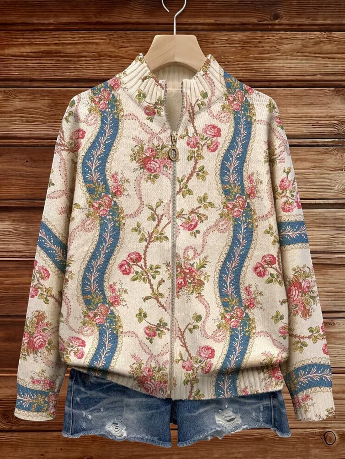 Hilja - Rose Vine Zip-Through Bomber