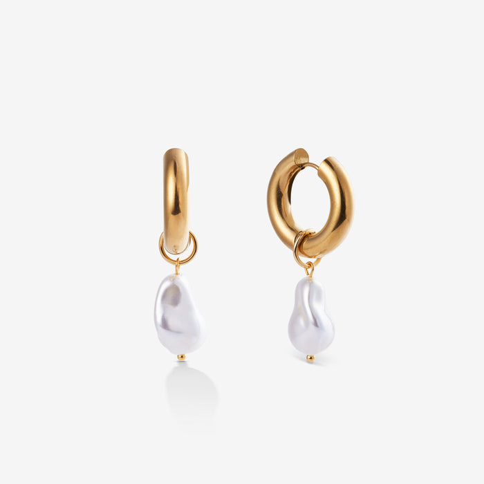 Hilla | Bold Pearl Hoops