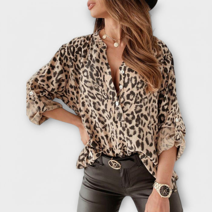 Iara | Modern Printed Leopard Print Blouse