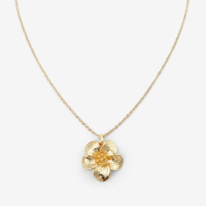 Iida | Gold-Plated Flower Pendant Necklace