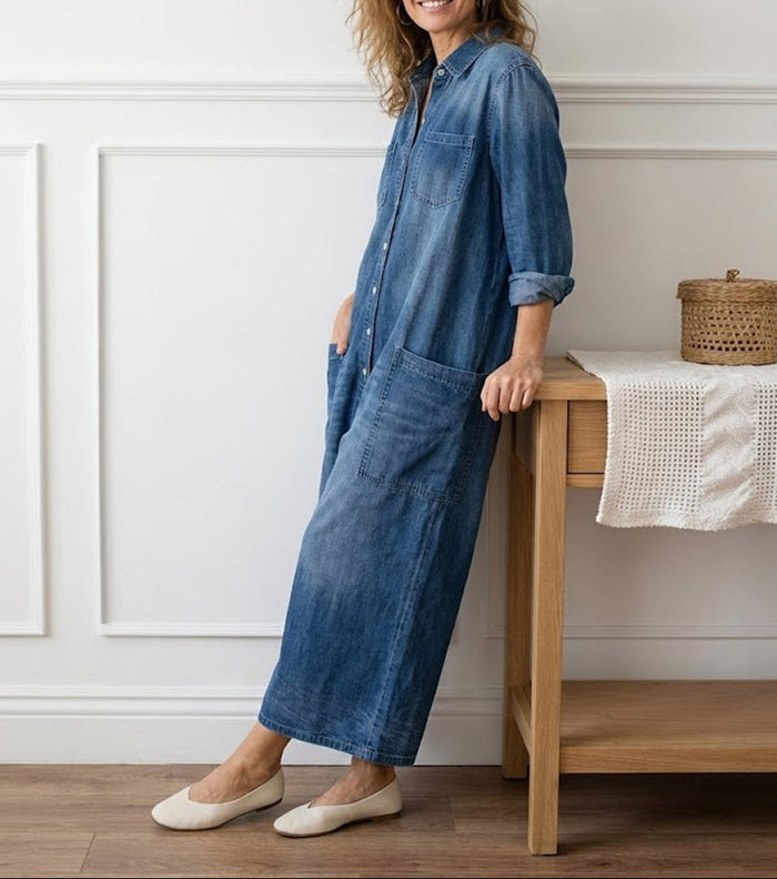 Ilona - Cotton Denim Jumpsuit