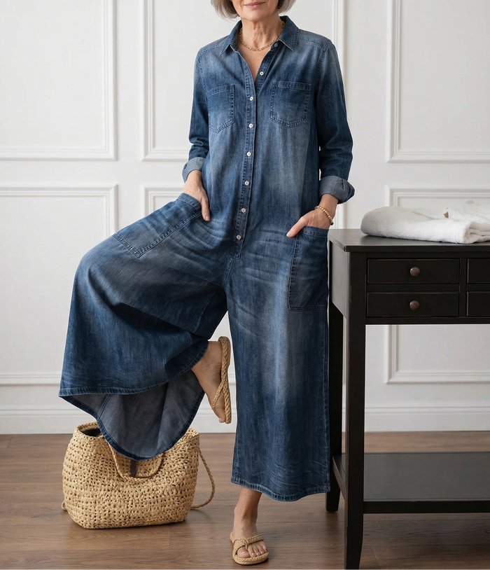 Ilona - Cotton Denim Jumpsuit