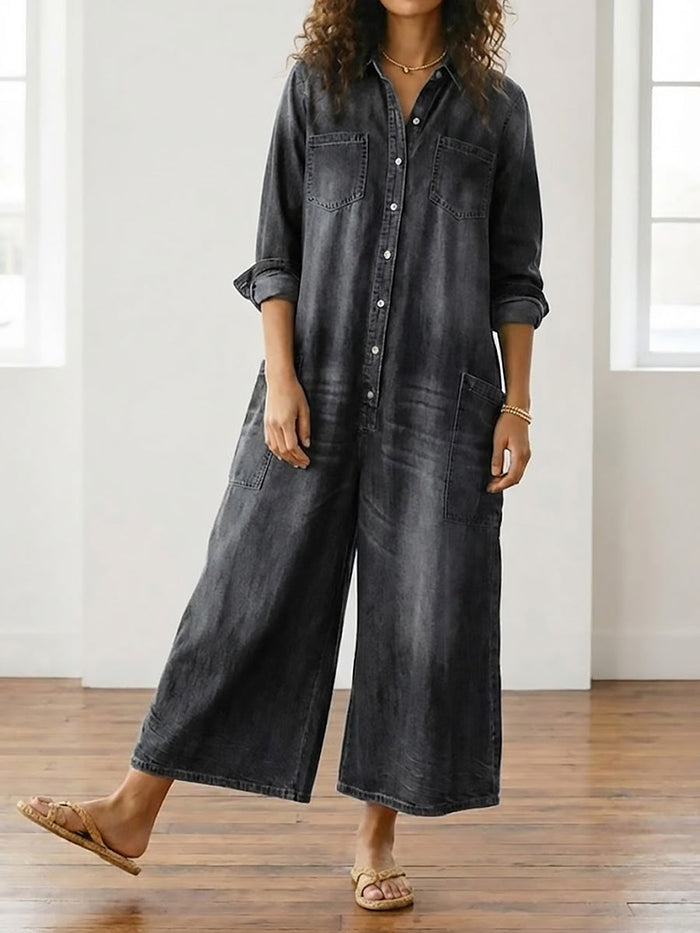 Ilona - Cotton Denim Jumpsuit