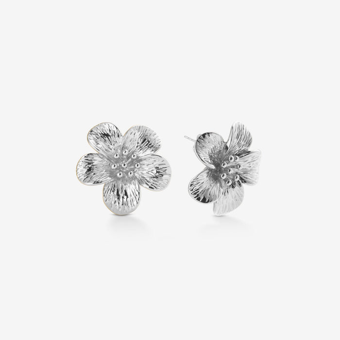 Ilona | Silver Midi Flower Earrings