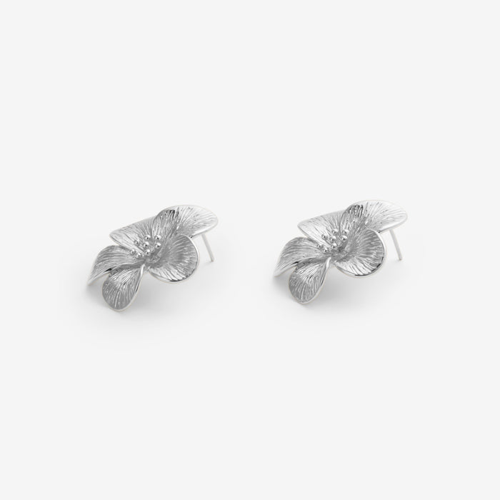Ilona | Silver Midi Flower Earrings