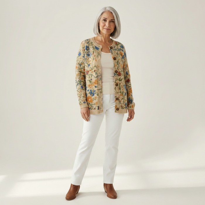 Impi - Embroidery-Look Floral Cardigan