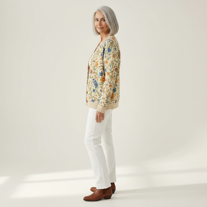 Impi - Embroidery-Look Floral Cardigan