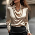 Ines | Blouse Satin Luxurious with Neckline Soft