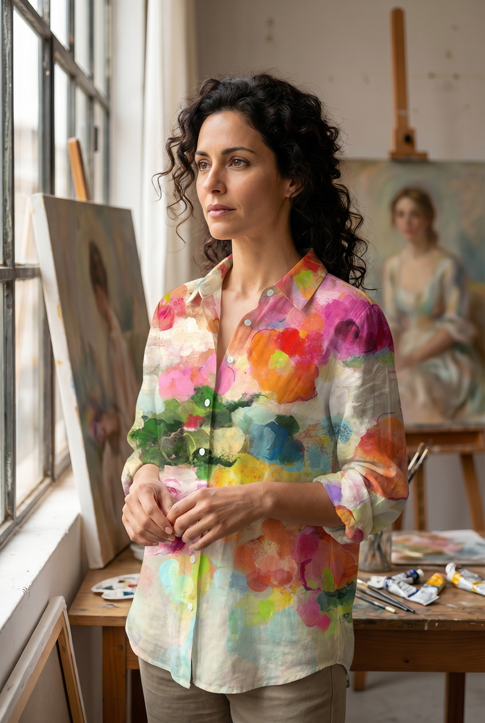 Ines | Blouse Watercolour Floral Elegant