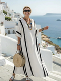 Ines | Striped Short-Sleeve Maxi Dress