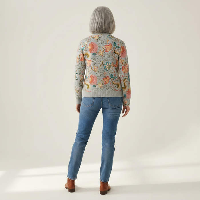 Inkeri - Garden Print Zip Cardigan