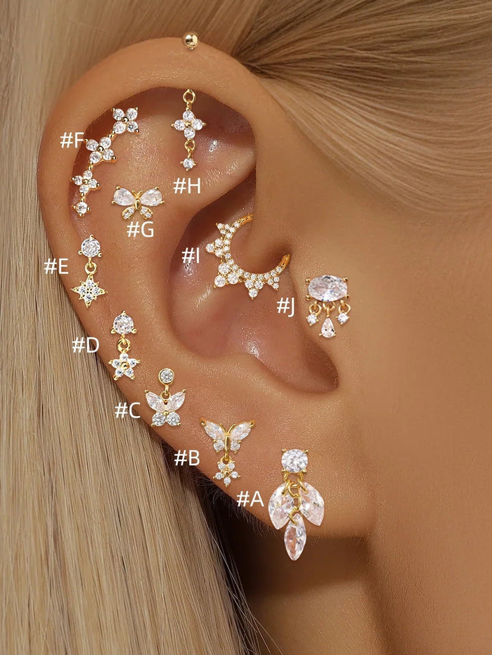 Irina | Gold-Plated Silhouette Structured Earrings