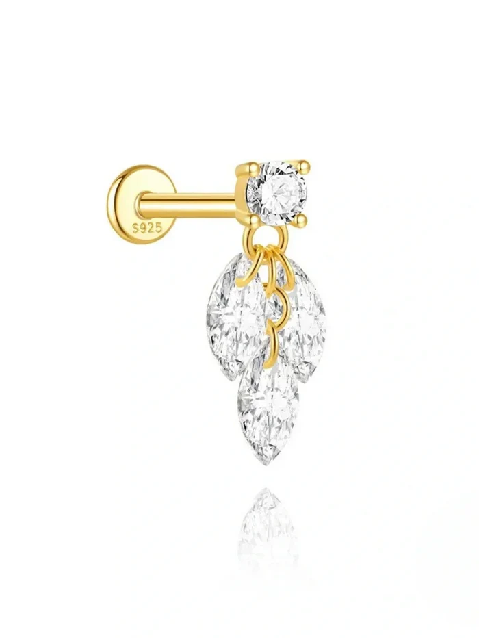 Irina | Gold-Plated Silhouette Structured Earrings