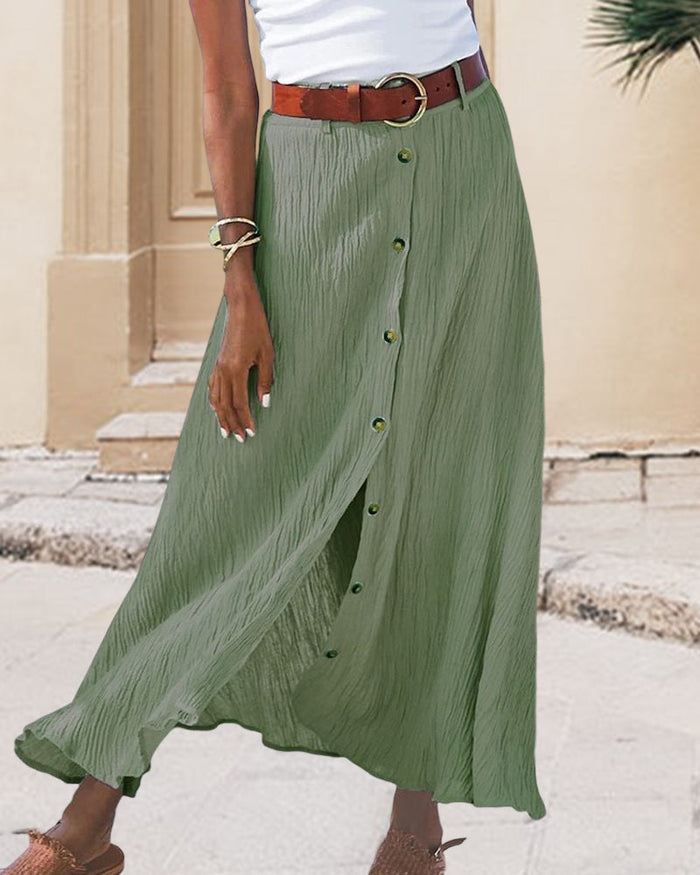 Jaana - Button-Front Flowing Skirt
