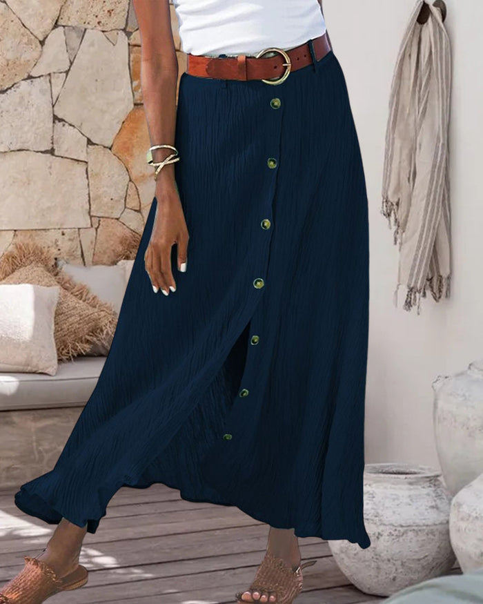 Jaana - Button-Front Flowing Skirt