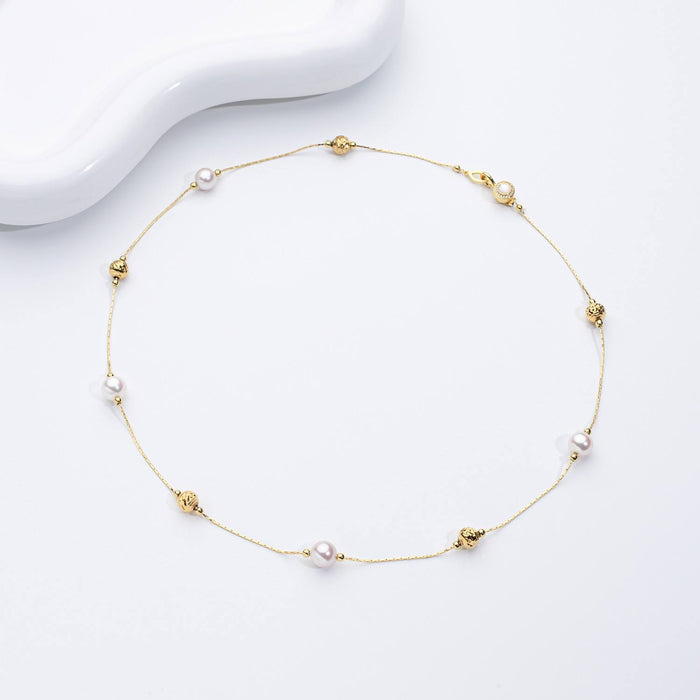 Jana | Minimalist Pearls Necklace with Studs