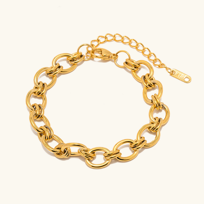 Johana | Gold-Plated Delicate Bracelet with Details Charm