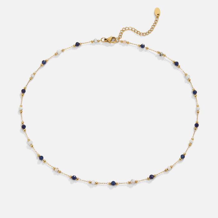 Johana | Gold-Plated Delicate Necklace with Multicolour Pearls