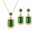 Johana | Gold-Plated Emeralds Kateřina Earrings with Frame Setting