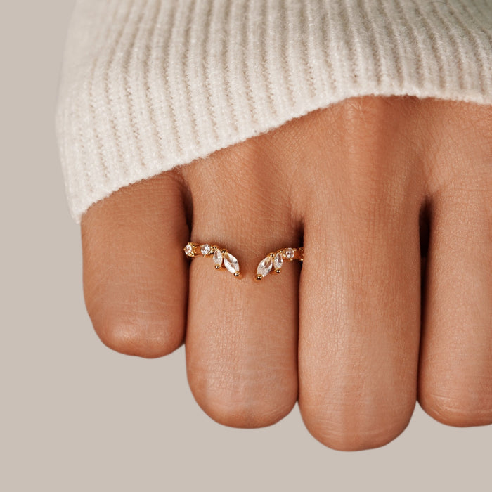 Johana | Gold-Plated Shape Open Curve Ring