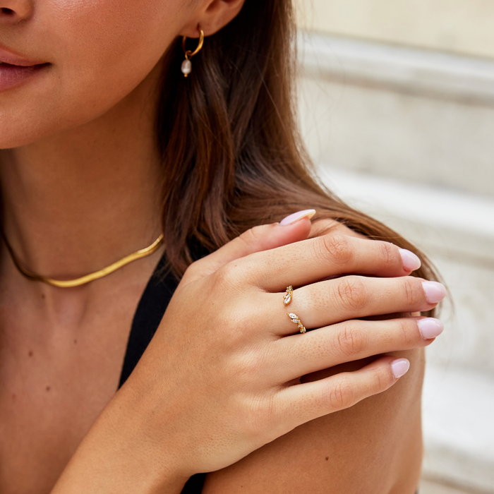 Johana | Gold-Plated Shape Open Curve Ring