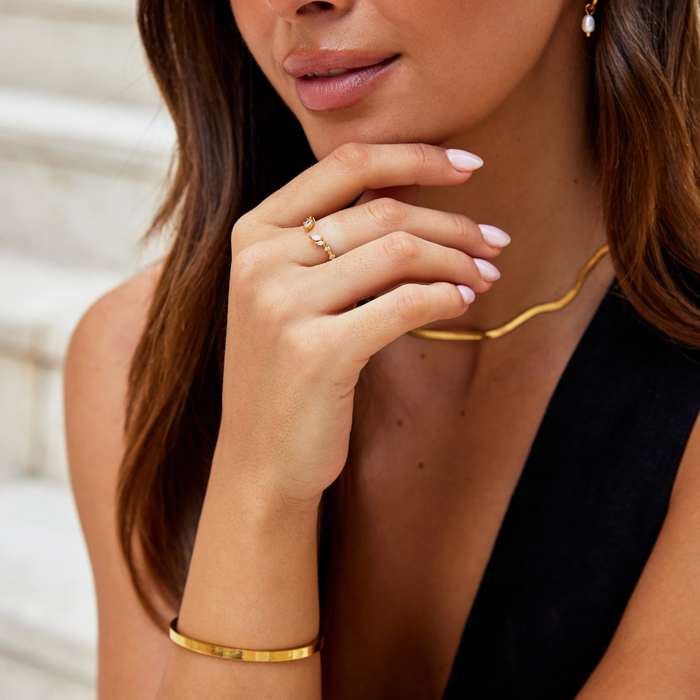 Johana | Gold-Plated Shape Open Curve Ring