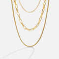 Josefína | Gold-Plated Three Layers Necklace with Delicate Links