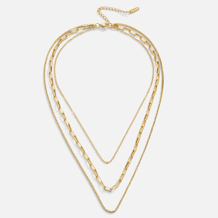 Josefína | Gold-Plated Three Layers Necklace with Delicate Links