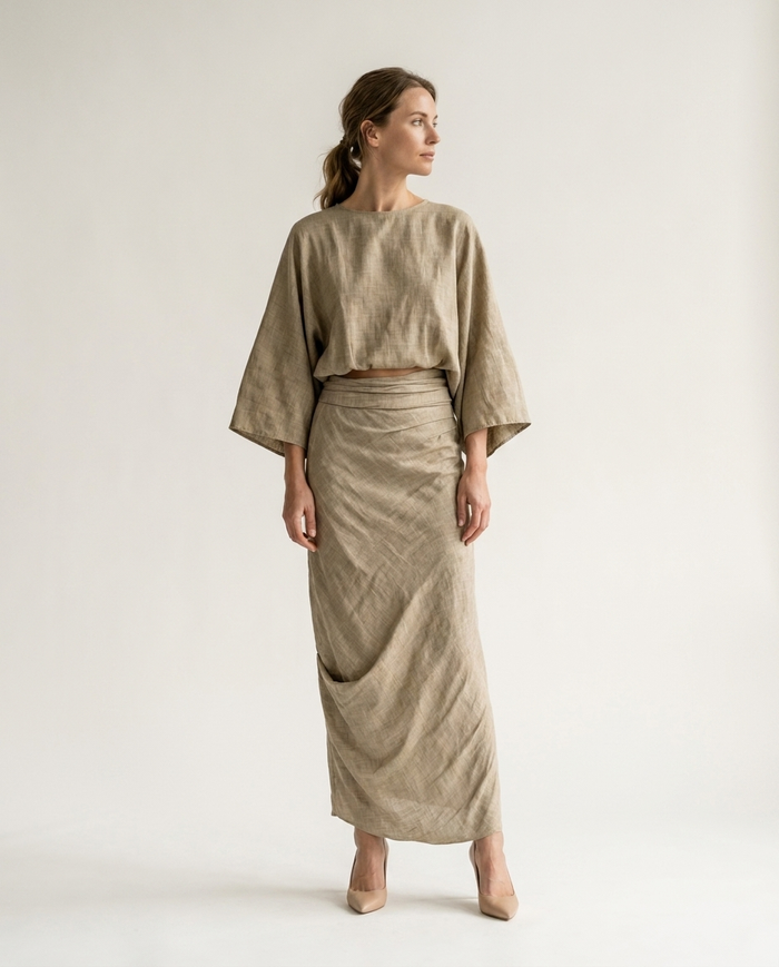 Juliana | Two-Piece Set with Skirt - off-white studio editorial