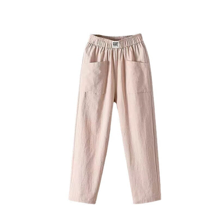Julie | Trousers Casual Linen and Cotton with Waist Stretch