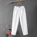 Julie | Trousers Casual Linen and Cotton with Waist Stretch