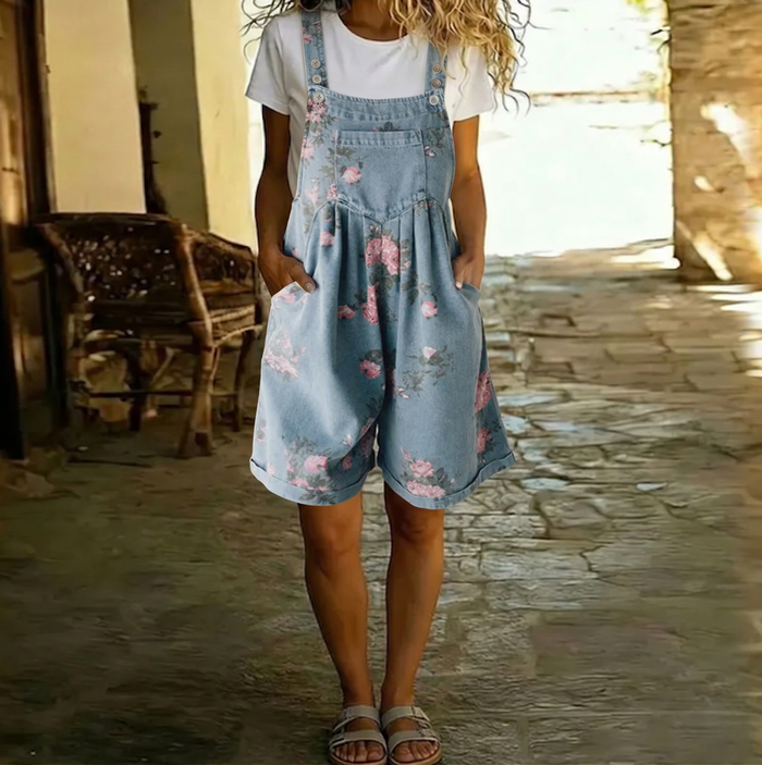 Kaisa - Floral Denim Jumpsuit