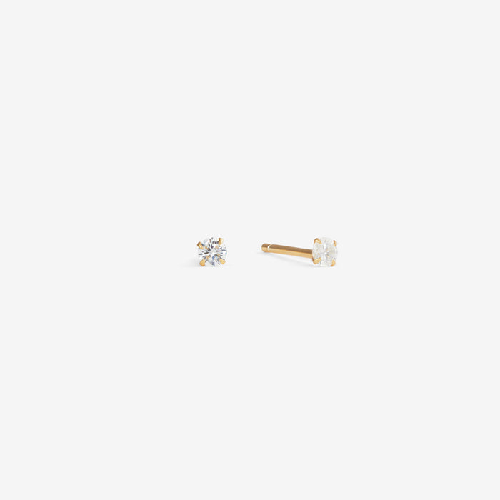 Kaisla | Gold-Plated Zirconia Studs, 2 mm