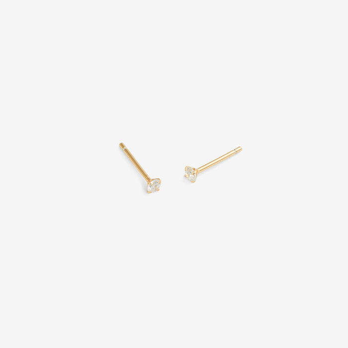 Kaisla | Gold-Plated Zirconia Studs, 2 mm