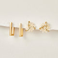Karolína | Gold-Plated Earrings with Geometric Mix