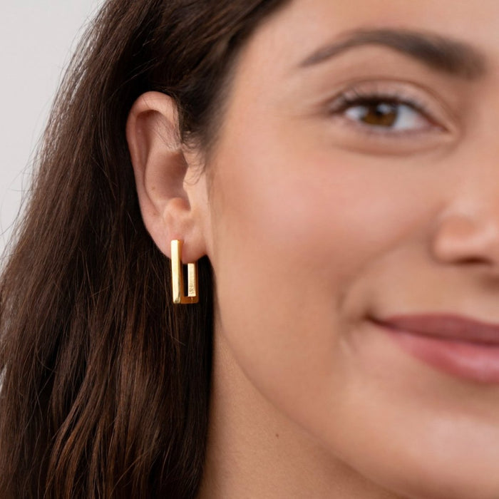 Karolína | Gold-Plated Earrings with Geometric Mix